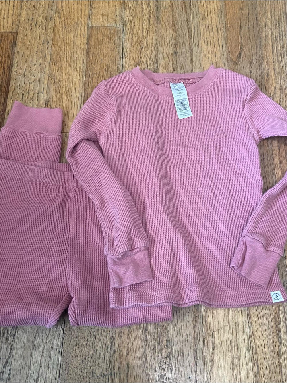 Little Planet by Carter's Organic Waffle Knit Pajama Set - Dusty Pink/Blush 4T